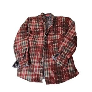 Vintage‎ OAKLEY Shirt Mens Medium Flannel Quilted Mod Plaid Reversible Flip Cuff